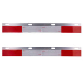 CHDT66 exterior guard on aluminum mud flap increases night visibility for trucks
