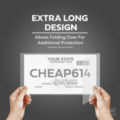Cheap Ass Dealer Supplies license plate bag measures 6-3/8 by 15 inches.