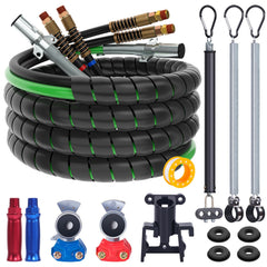 CheeMuii 15 ft air lines kit with gladhands ready for trailer hookup.