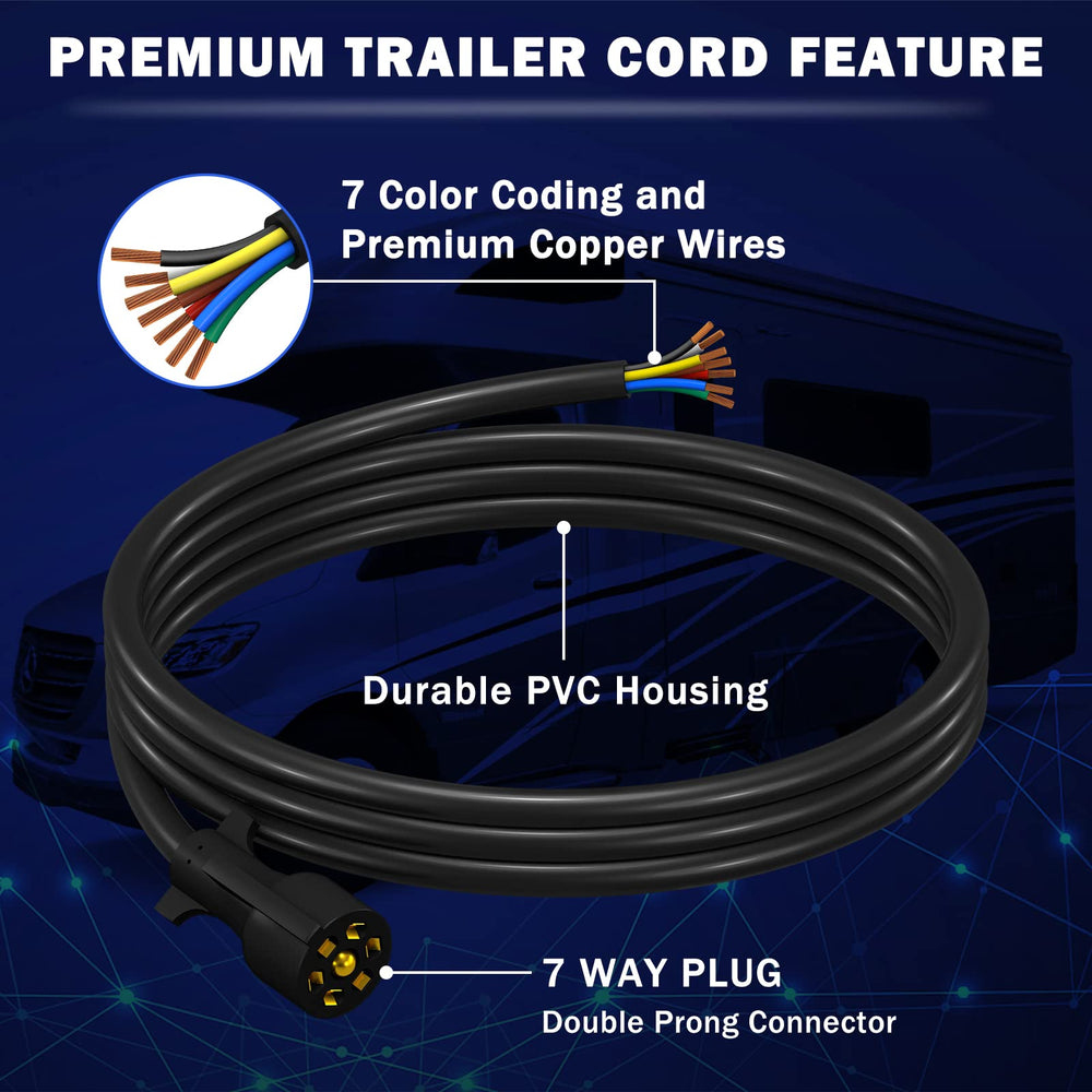 CheeMuii 7-pin trailer plug double prong for durable, weatherproof connections