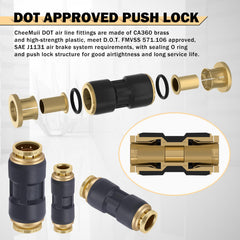CheeMuii DOT air line fittings 1/2-inch unions enabling strong, fast line repairs