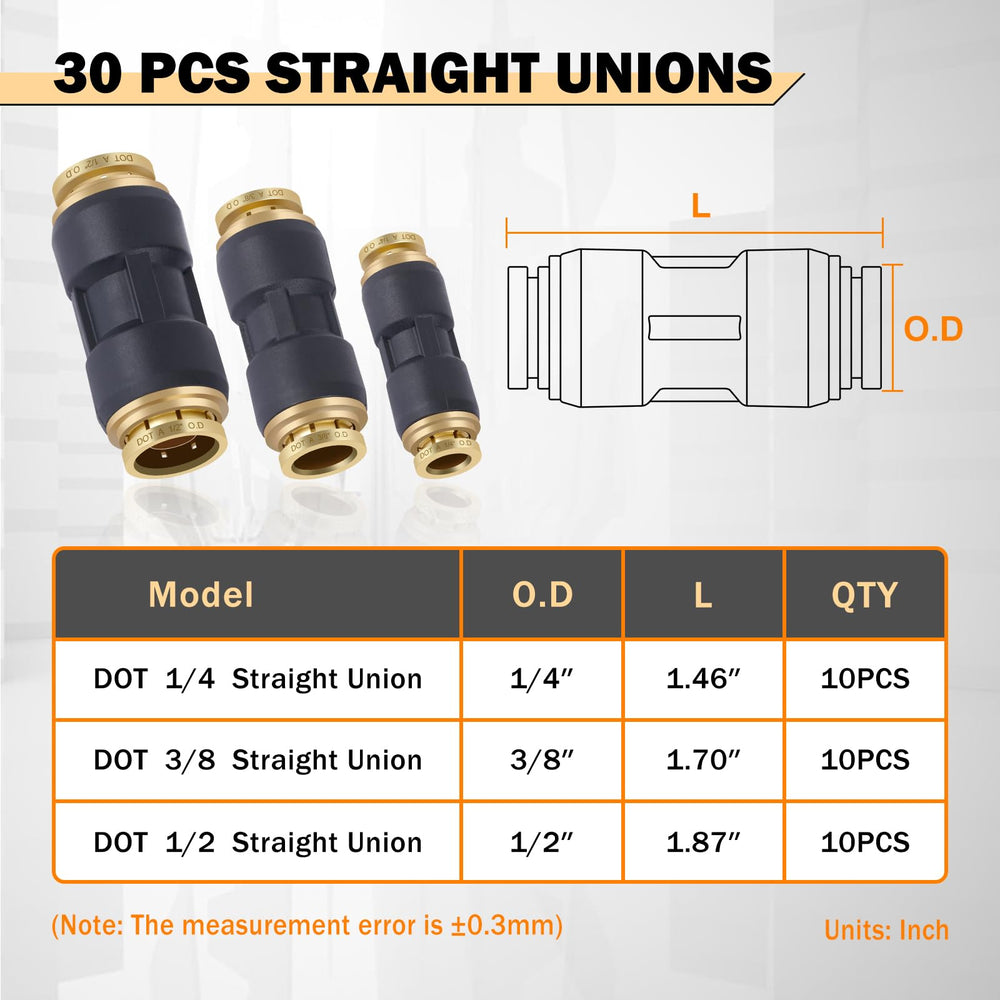 CheeMuii DOT air line fittings 3/8-inch unions offering versatile, leak-resistant connections