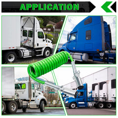 CheeMuii heavy-duty 15 ft green power cord built for semi trucks and tractors.