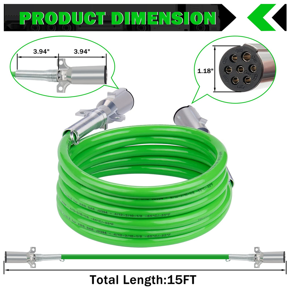 CheeMuii SAE J560 7-Way plug trailer wire ensuring secure power transmission