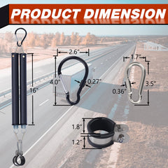 CheeMuii widened 2-inch hook fits large crossbars securely