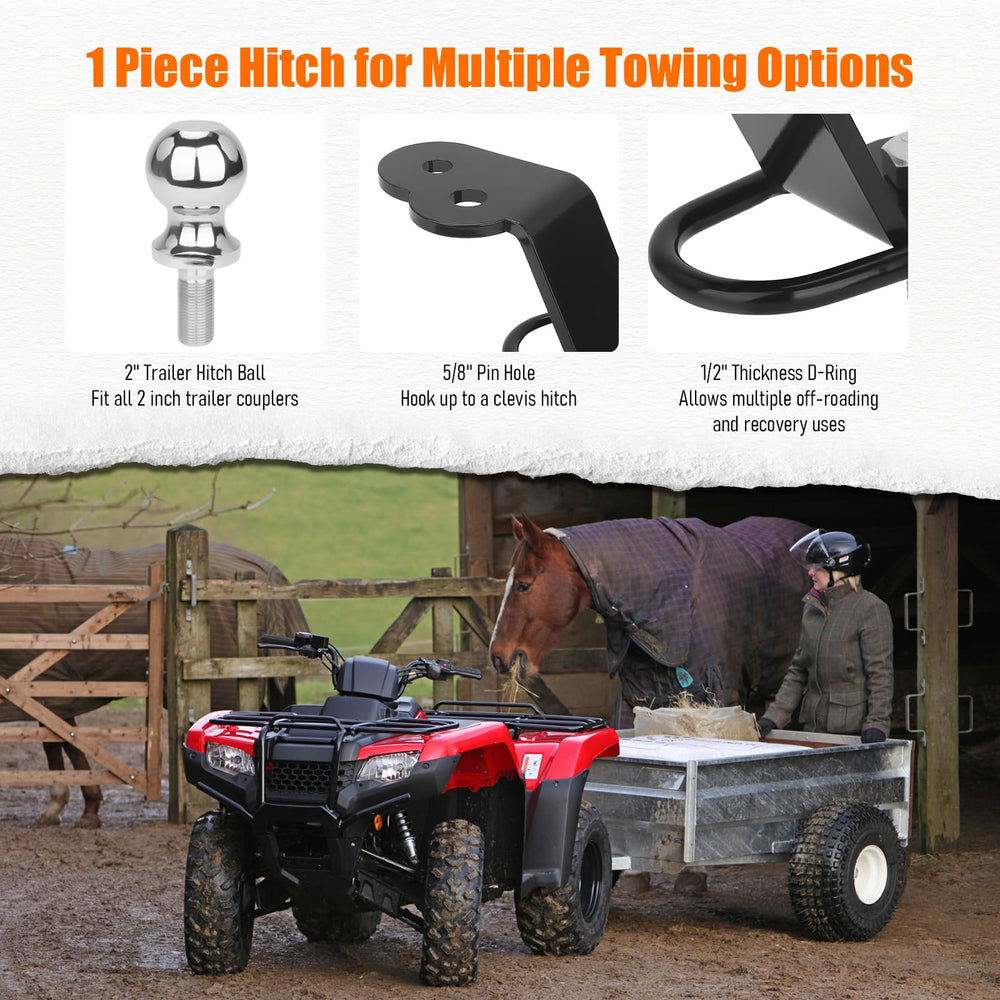 Chelhead UTV 3-Way Hitch Adapter Rise position raises hitch height for heavy loads