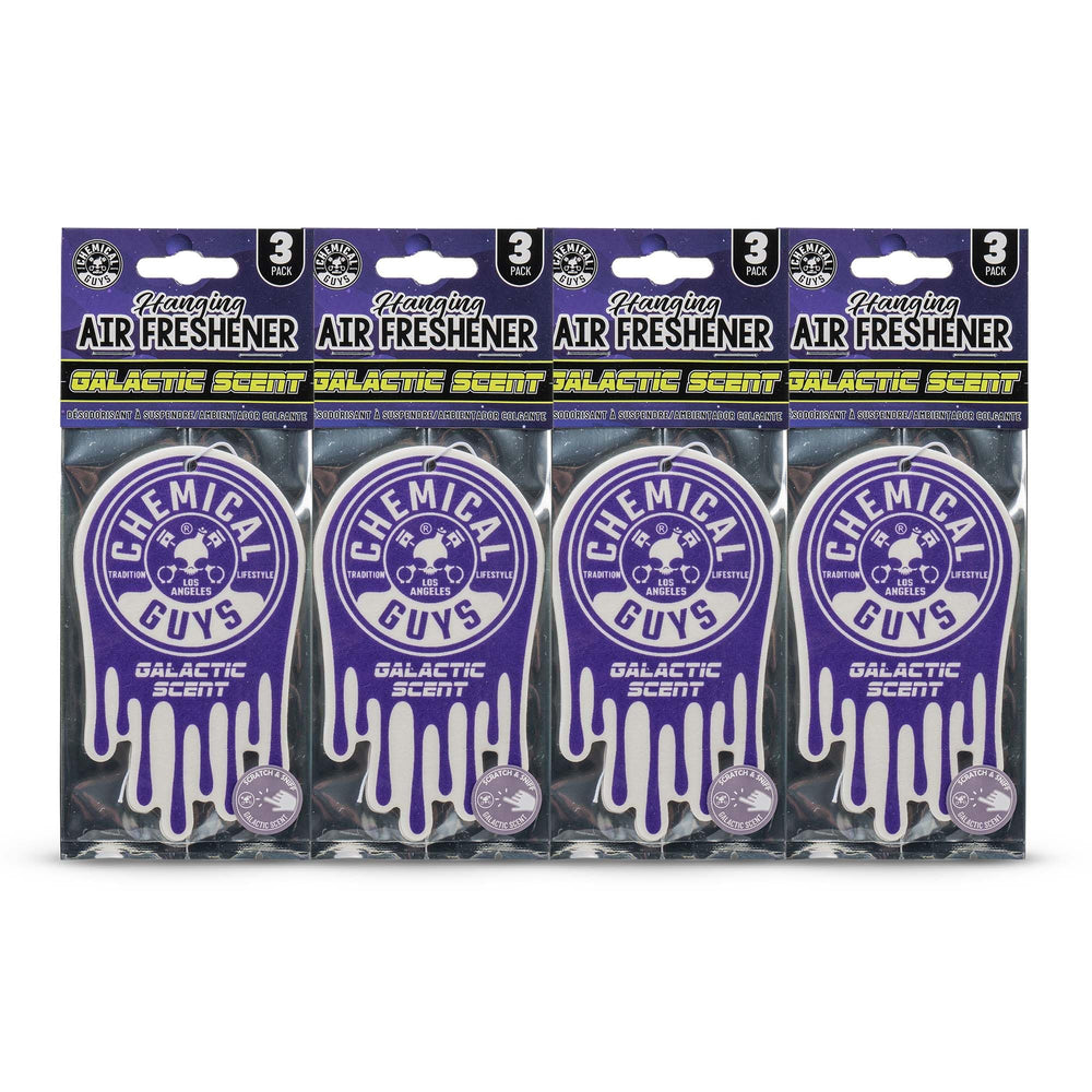 Chemical Guys 12-pack hanging air fresheners ideal for keeping multiple vehicles fresh.