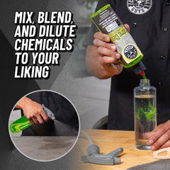 Chemical Guys 3-pack sprayer set for organized detailing tasks.