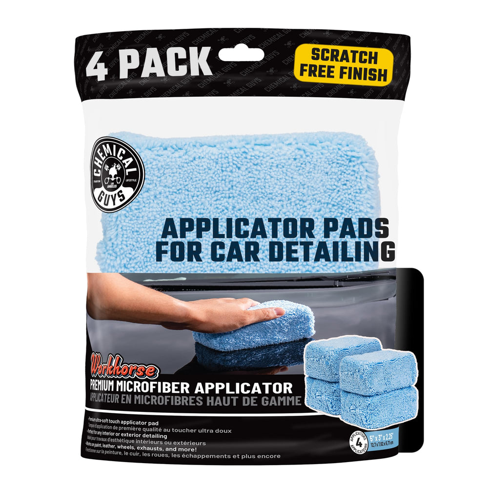 Chemical Guys acc-300-2 premium microfiber applicator close-up for smooth wax or sealant application