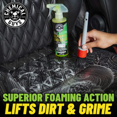 Chemical Guys All Clean+ vinyl and plastic cleaning for dashboards.