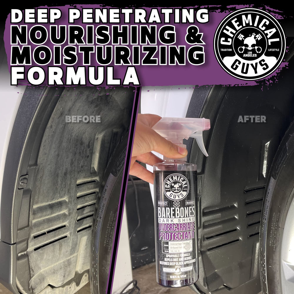 Chemical Guys Bare Bones Dark Shine suspension shrouds satin finish without residue