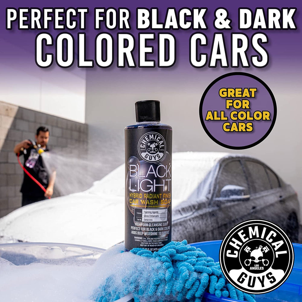 Chemical Guys Black Light foaming action producing rich lather