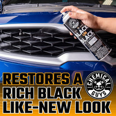 Chemical Guys Black On Black Trim Shine spray nozzle for quick mist on trim.