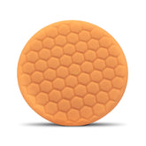 Chemical Guys BUFX_102_HEX orange self-centered pad, front view for even product distribution.