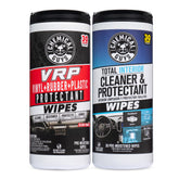Chemical Guys Canister Wipes pack closed, convenient for on-the-go interior detailing.