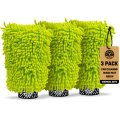 Chemical Guys chenille premium wash mitt lime green for scratch-free washing
