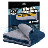 Chemical Guys Clean Stroke dual-sided towel close-up showing cleaning and polishing textures
