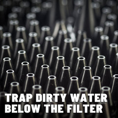 Chemical Guys Cyclone Dirt Trap bucket insert, in-use detail, captures grit during washing