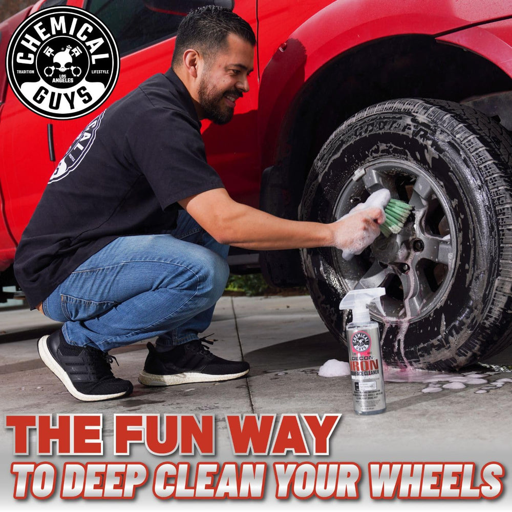 Chemical Guys Decon Pro detailing results prep wheels for polishing or coating.