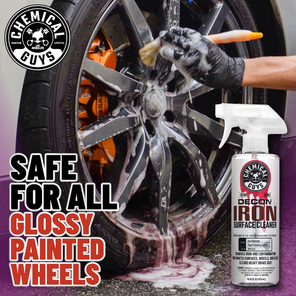 Chemical Guys Decon Pro is safe on painted wheels and calipers during detailing.