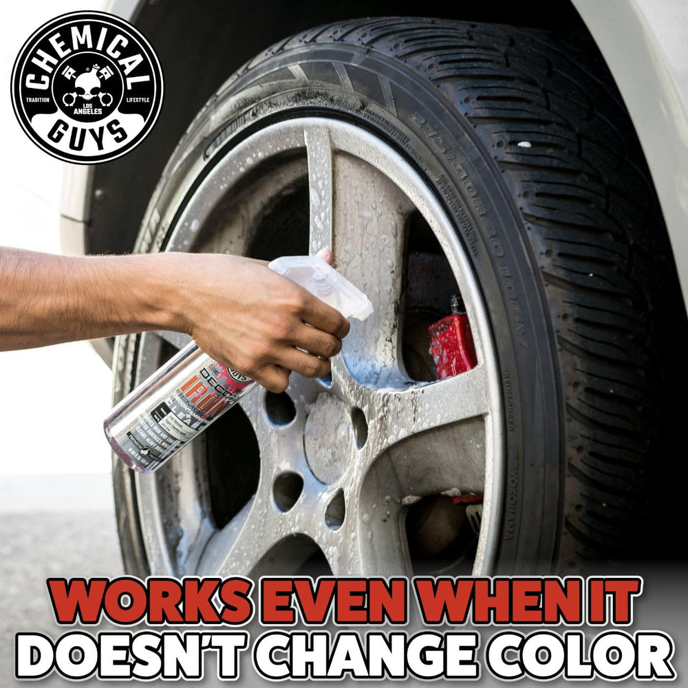 Chemical Guys Decon Pro wheel cleaner spray for easy rim cleaning.