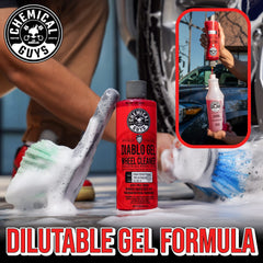 Diablo Gel is suitable for cleaning wheels on cars, trucks, and motorcycles.