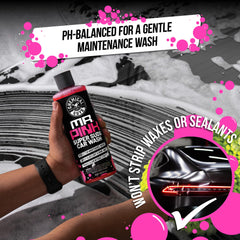 Chemical Guys Diablo Sprayable Wheel Cleaner clings to wheels for brake dust removal