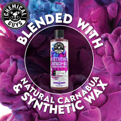 Chemical Guys Extreme Bodywash and Wax pour measurement guides optimal coverage.