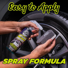 Chemical Guys Galactic Black long-lasting sheen across various wheel types.