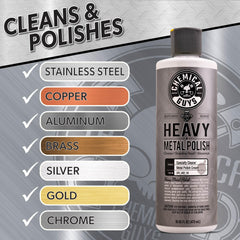 Chemical Guys Heavy Metal Polish Restorer on brass accents regaining luster and protection.