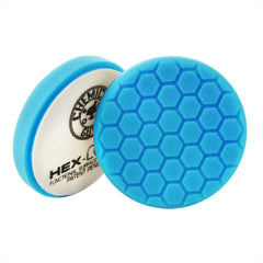 Chemical Guys Hex-Logic blue glaze pad for light cleaning and gloss enhancement.
