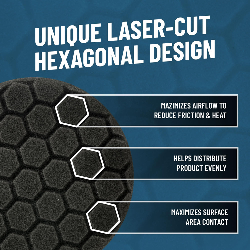 Chemical Guys Hex-Logic soft foam pad provides smooth control and reduces drag during polishing.