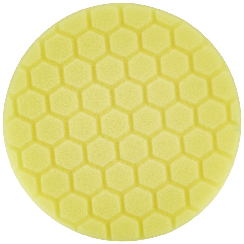 Chemical Guys Hex-Logic Yellow heavy-cutting pad, 6.5 inches, ideal for removing severe oxidation.