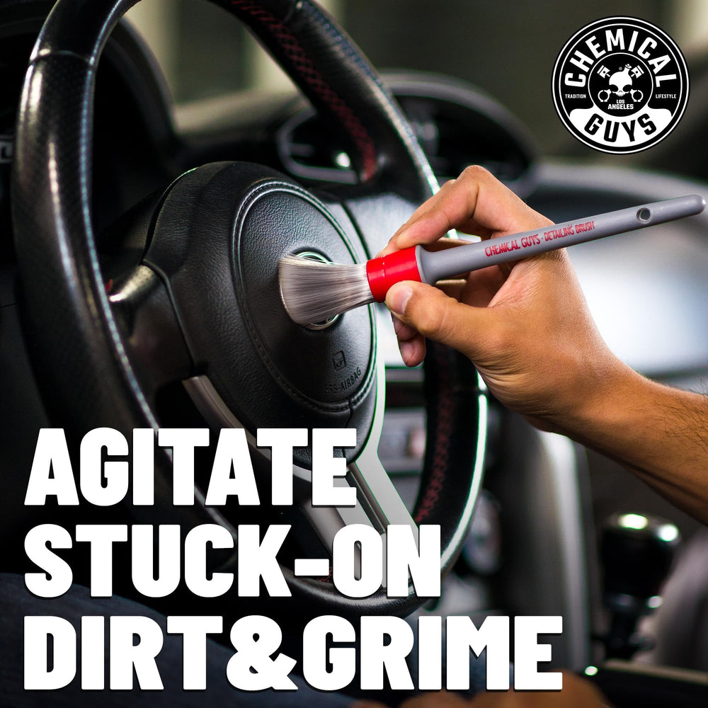 Chemical Guys HOL507 Nonsense Cleaner bottle lifting dirt from dashboards and fabrics without residue.