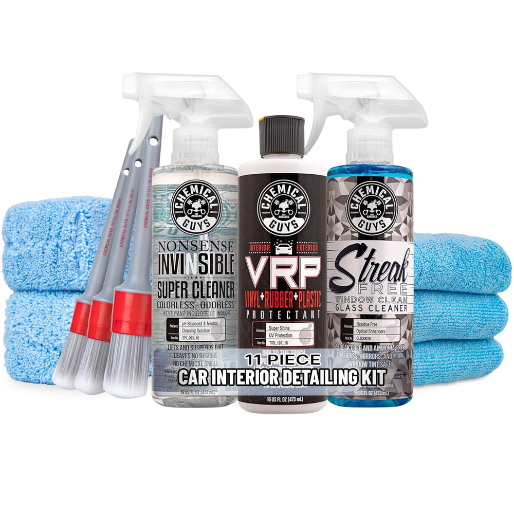Chemical Guys HOL507 VRP Protectant bottle for a deep black, non-greasy interior finish.