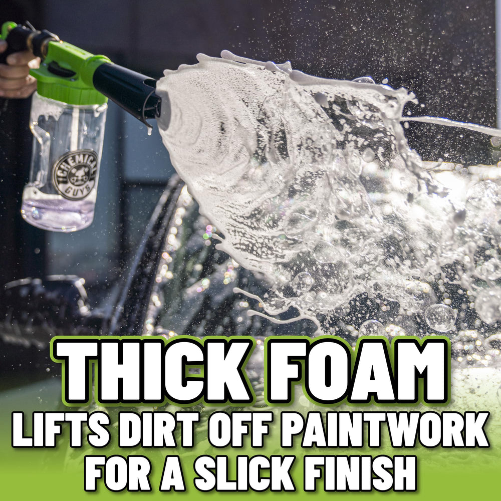 Honeydew Snow Foam Car Wash Soap bottle included provides thick, clinging suds for effective cleaning.