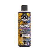 Chemical Guys HydroSuds ceramic wash bottle displaying label and gloss-boosting formula.
