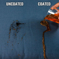 Chemical Guys HydroThread water bead test on fabric demonstrates extreme hydrophobicity.