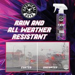 HydroView creates a water-beading layer to repel rain and dirt on glass.