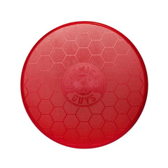 Chemical Guys IAI518 red bucket lid on a bucket used as a seat for detailing tasks.