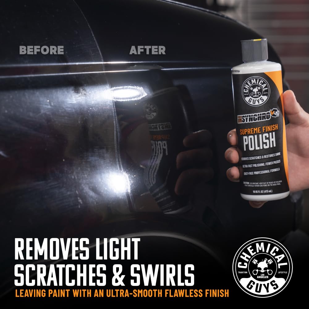 Chemical Guys InSynchro V45 Polish applicator foam demonstrates easy, even application.