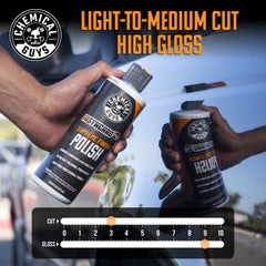 Chemical Guys InSynchro V45 Polish packaging box illustrates professional detailing line.