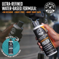 Chemical Guys InSynchro V45 Polish swirl removal detail shows smooth finishing pass.