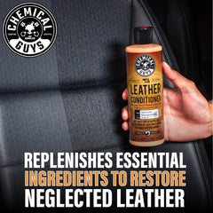 Sprayable Leather Cleaner and Conditioner bottle for quick cleanups