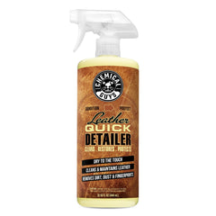 Chemical Guys Leather Quick Detailer bottle-pour enables easy on-the-go application.