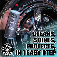 Chemical Guys Light Metal Polish removes light oxidation for a brighter metal surface