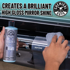 Chemical Guys Light Metal Polish leaves a protective sealant layer against sun and pollutants