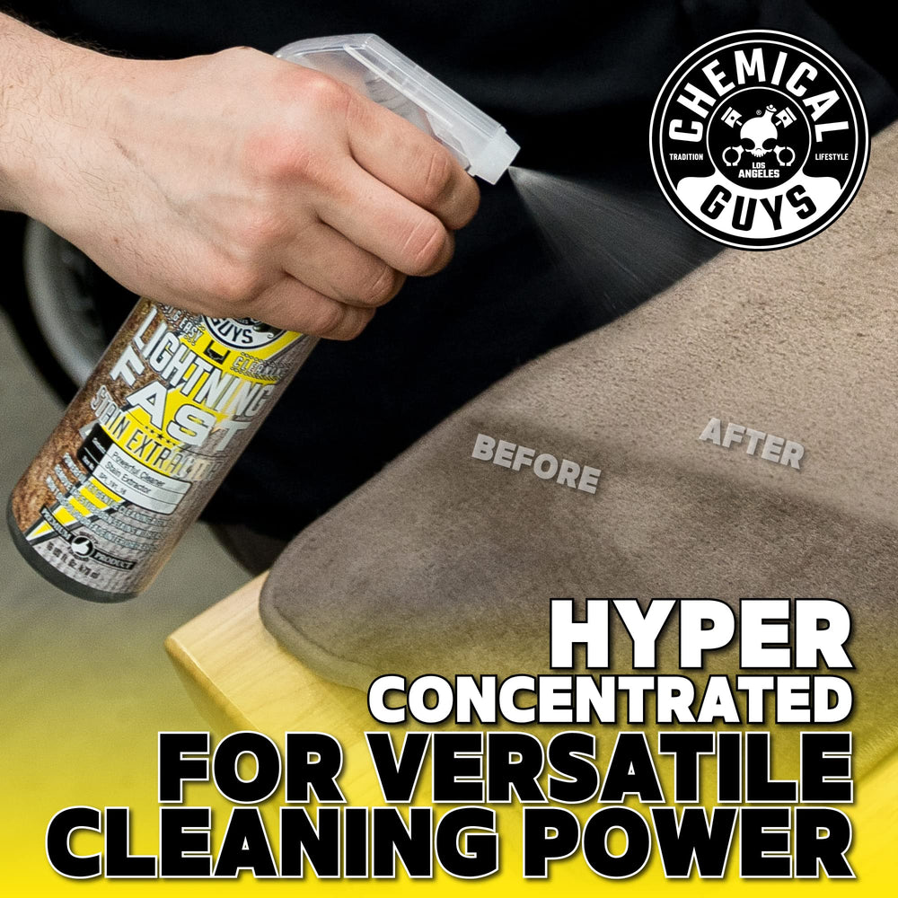 Chemical Guys Lightning Fast emulsification action lifting dirt from carpet