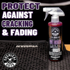 Chemical Guys Mat Renew comes in a 32 oz bottle for multiple vehicles and sessions.