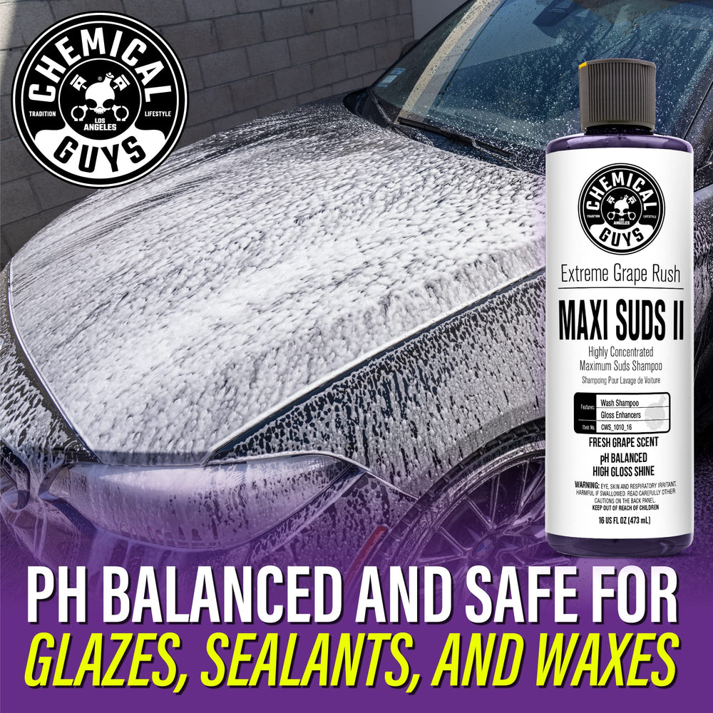 Foam cannon application of Maxi Suds II producing thick, clingy foam